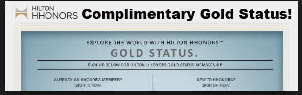 Picture of Hilton Complimentary Gold Status